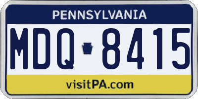 PA license plate MDQ8415
