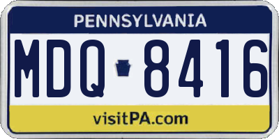 PA license plate MDQ8416