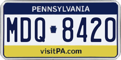 PA license plate MDQ8420