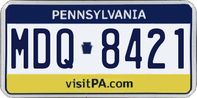 PA license plate MDQ8421