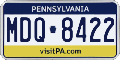 PA license plate MDQ8422