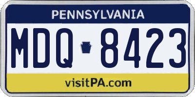 PA license plate MDQ8423