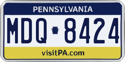 PA license plate MDQ8424