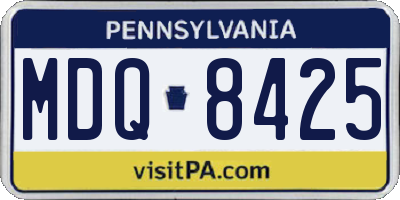 PA license plate MDQ8425