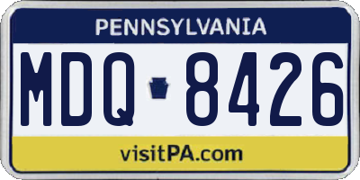 PA license plate MDQ8426