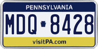 PA license plate MDQ8428