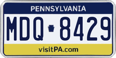 PA license plate MDQ8429