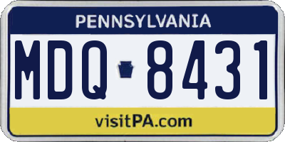 PA license plate MDQ8431