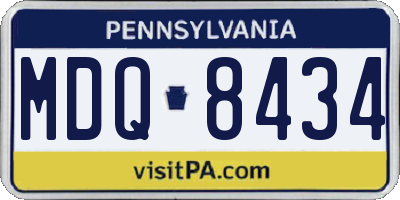 PA license plate MDQ8434