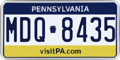 PA license plate MDQ8435