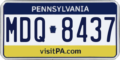 PA license plate MDQ8437