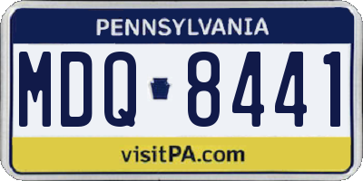 PA license plate MDQ8441