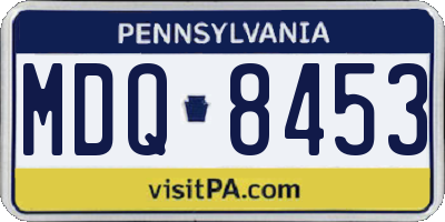 PA license plate MDQ8453
