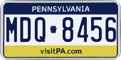 PA license plate MDQ8456