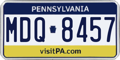 PA license plate MDQ8457