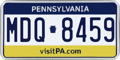 PA license plate MDQ8459