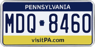 PA license plate MDQ8460