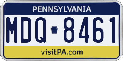 PA license plate MDQ8461