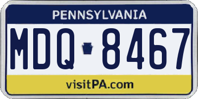 PA license plate MDQ8467