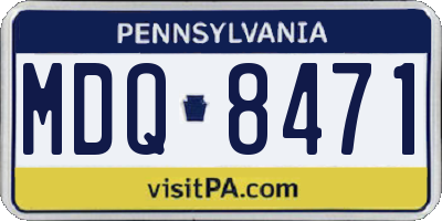 PA license plate MDQ8471