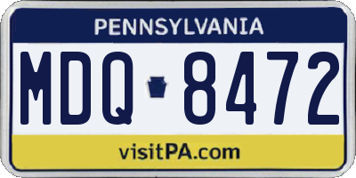 PA license plate MDQ8472