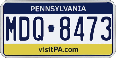 PA license plate MDQ8473