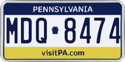 PA license plate MDQ8474