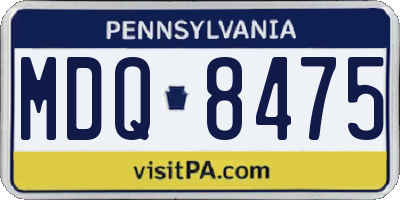 PA license plate MDQ8475