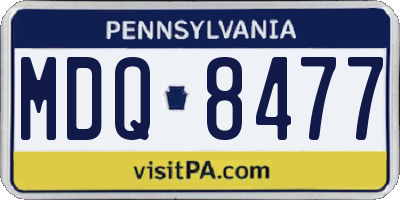 PA license plate MDQ8477