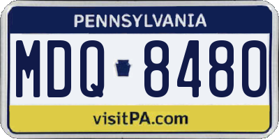 PA license plate MDQ8480