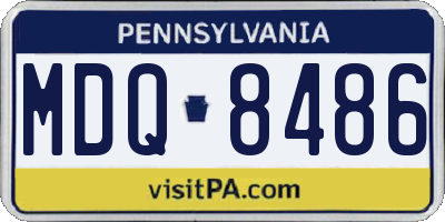 PA license plate MDQ8486
