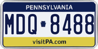 PA license plate MDQ8488