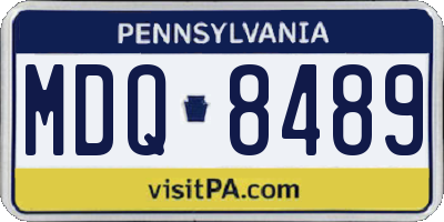 PA license plate MDQ8489
