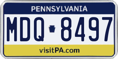 PA license plate MDQ8497