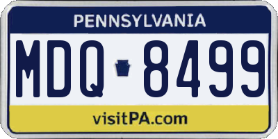 PA license plate MDQ8499