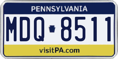 PA license plate MDQ8511