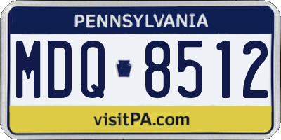PA license plate MDQ8512