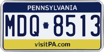 PA license plate MDQ8513