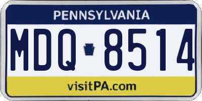 PA license plate MDQ8514