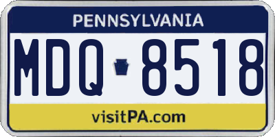PA license plate MDQ8518