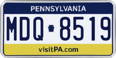 PA license plate MDQ8519