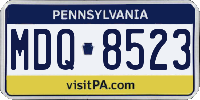 PA license plate MDQ8523
