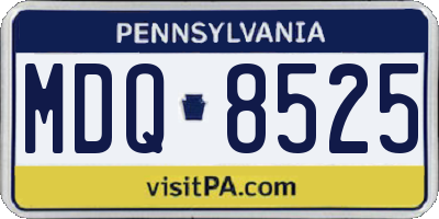 PA license plate MDQ8525