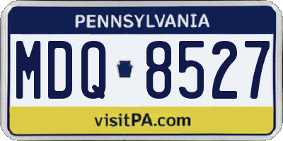 PA license plate MDQ8527