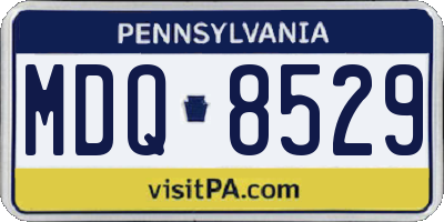 PA license plate MDQ8529