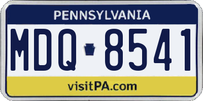 PA license plate MDQ8541