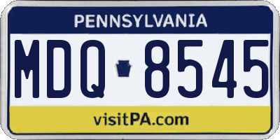PA license plate MDQ8545