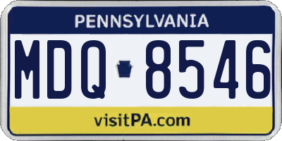 PA license plate MDQ8546