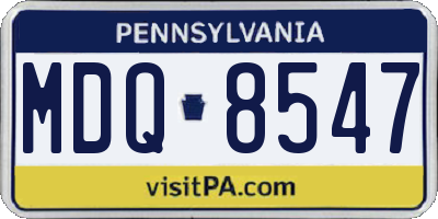 PA license plate MDQ8547