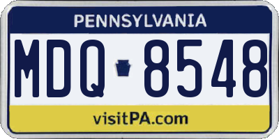 PA license plate MDQ8548